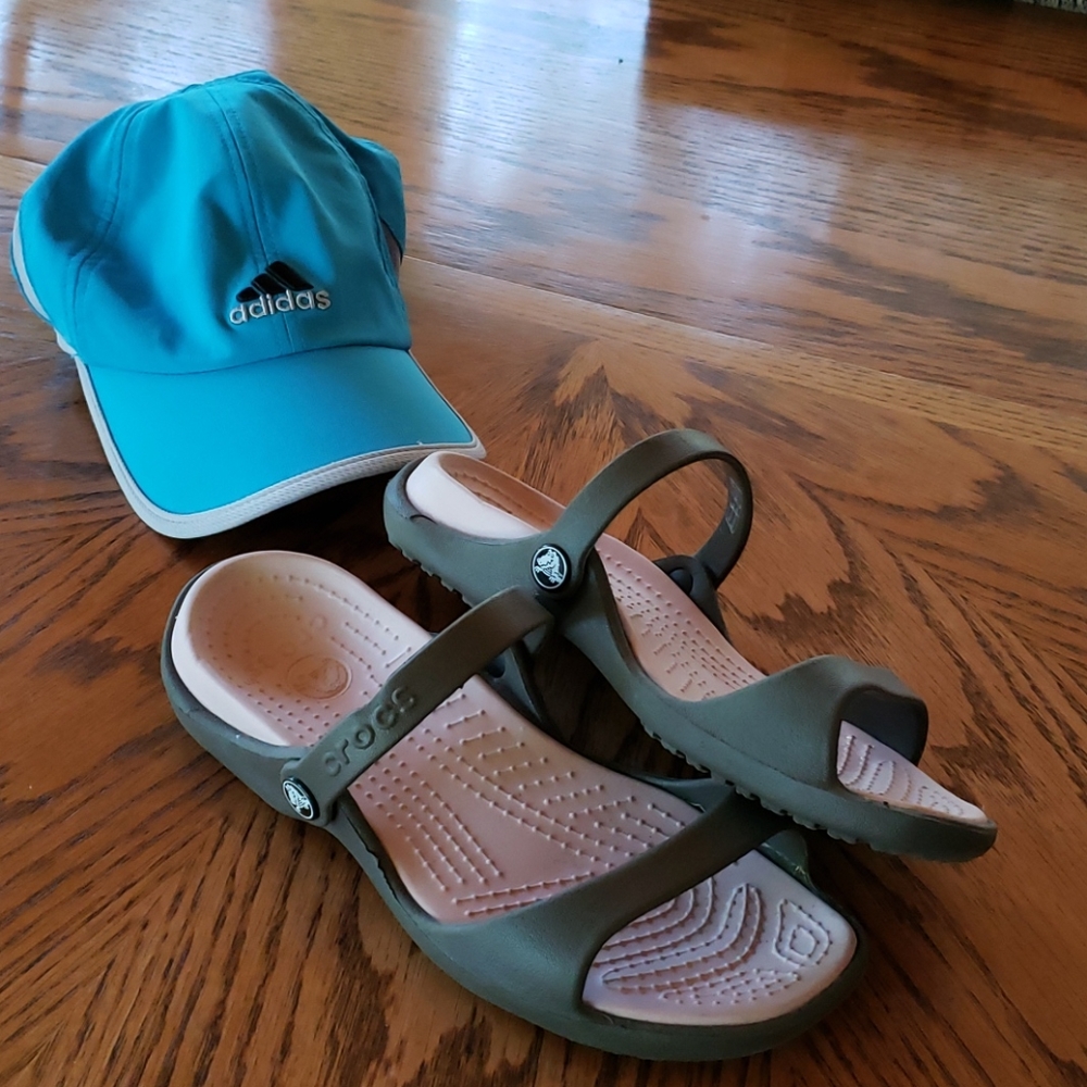 Crocs and Adidas hat bundle!